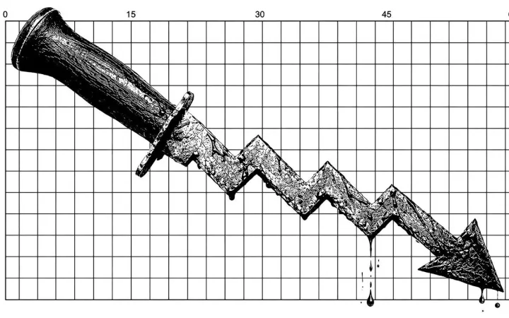 Illustration showing knife crime trending downward in London