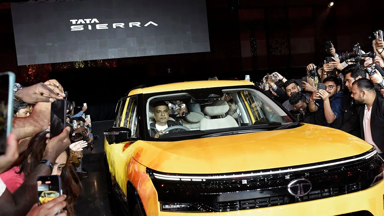 Sailesh Chandra, Managing Director and Chief Executive Officer of Tata Motors passenger vehicles, drives the Tata Sierra during its launch event in Mumbai, India, on November 25, 2025.