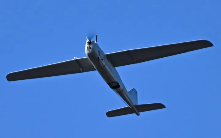 Russian Orlan-10 reconnaissance drone in flight, the type linked to European incursions