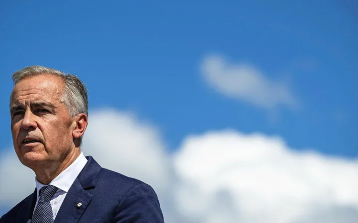 Canadian Prime Minister Mark Carney speaks about the trade dispute with the United States