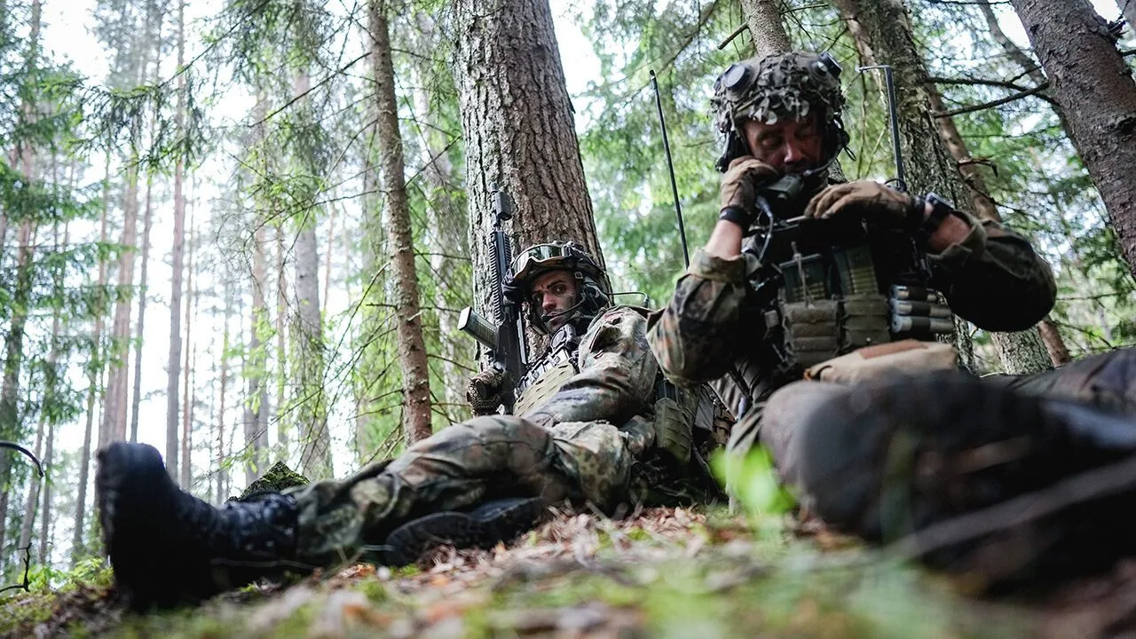 Bundeswehr soldiers take part in the large-scale exercise "Freedom Shield 2026" of the new 45 Armored Brigade
