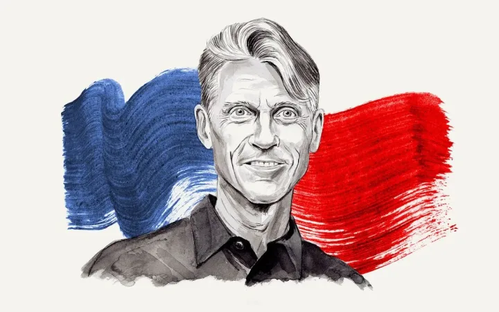 Stylized illustration accompanying essay on American parties and democracy