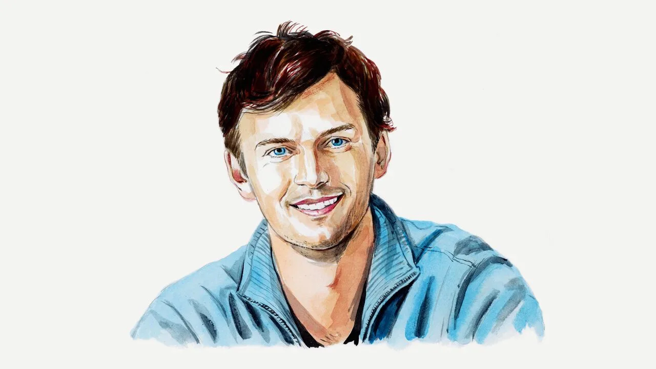 Illustrated portrait of sports analytics founder James Tozer