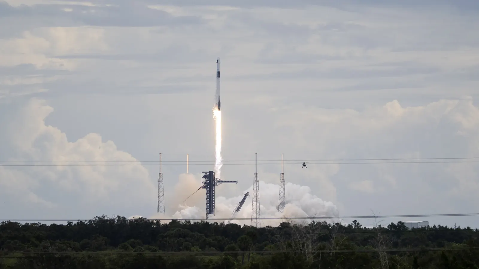 Falcon 9 lifting Crew-13’s Dragon spacecraft above its Florida launch pad on October 1, 2026